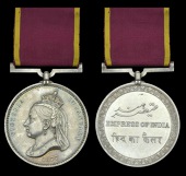 Empress of India 1877, silver, unnamed, with short length of ribbon, good very fine	 £300-350