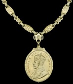 King’s Medal for Native Chiefs, G.V.R., 1st Class, silver-gilt neck badge, complete with silver-gilt collar chain,...