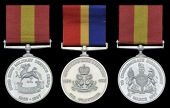 Royal Hong Kong Regiment Disbandment Medal 1995, silver; Hong Kong Military Service Corps Disbandment Medal 1997 (2)...