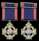 Portuguese Peninsula War Campaign Cross, for four campaigns, silver-gilt and enamels, fitted with silver ribbon...