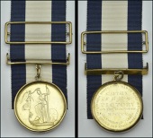 Copy Small Naval Gold Medal (Thomas Masterman Hardy Esquire, Captain of H.M.S. Victory on the 21 October MDCCCV the...