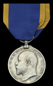 Edward Medal (Mines), E.VII.R., silver, specimen, with erasure to edge between 5 and 7 o’clock, most probably of...