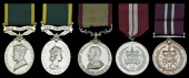 Efficiency Medal (2), G.VI.R., 1st issue, New Zealand; another, E.II.R., 2nd issue, New Zealand; New Zealand...