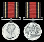 Army Best Shot Medal, V.R., silver unnamed specimen on a copy suspension, minor edge bruise, otherwise nearly...