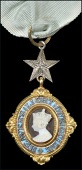 The Most Exalted Order of the Star of India, C.S.I., Companion’s neck badge, gold and enamel, with central cameo...