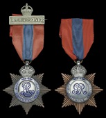 Imperial Service Medal (2), E.VII.R. (James W. Ward); G.V.R., 1st issue, star shaped (William H. Watters), enamel...