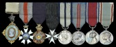 The mounted group of eight miniature dress medals worn by William Malcolm Hailey, 1st Baron Hailey, G.C.S.I.,...