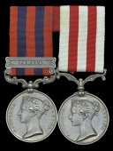 Pair: Private S. Knowles, 2nd Bombay European Light Infantry

India General Service 1854-95, 1 clasp, Persia (S....