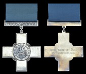 The George Cross (exchange E.G.M.) awarded to John Frederick Bell, Underground Manager of the Ariston Gold Mine at...