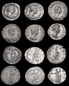 Roman Imperial Coinage, Julia Domna, Denarius, bust right, rev. Isis standing right, holding Horus, 3.13g (RSC 174);...