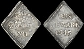 Charles I (1625-1649), Newark, Shilling, 1645, high arched crown with jewelled band, rev. obs: newark, 6.15g/12h...