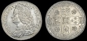 George II (1727-1760), HALFCROWN, 1745, roses, edge decimo nono (ESC 604; S 3694). The final digit of the date...
