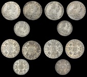 George III (1760-1820), Pre-1816 issues, Shillings (4), all 1787, without hearts (3, one no stop over head, one no...