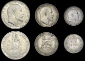 Edward VII (1901-1910), Proof Florin, 1902; Shilling, 1905; Sixpence, 1903 (S 3981-3) [3]. First extremely fine,...