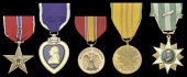 A Bronze Star group of five awarded to Staff Sergeant Henry R. Garcia, Heavy Weapons Advisor to the 5th Infantry...