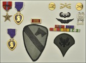 A Bronze Star/Purple Heart pair named to Specialist Four Stephen Louis Klein, 2nd Battalion 7th Cavalry Regiment,...