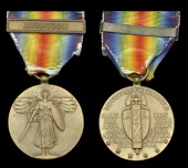 U.S.A., Victory Medal 1918, official type 2, 1 clasp, Aviation, edge privately inscribed, ‘Mary Denton, Nurse,...