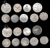Miscellanea, Worn silver blanks (9): 24mm (C.B. Borne Decr. 25th 1769/B.B. Obit 18th June 1782 Æ 37); 28mm...