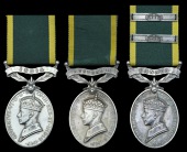 Efficiency Medal, G.VI.R., 1st issue, India (L-Cpl. V. Eden, 1-E.I. Ry. R., A.F.I.); another, G.VI.R., 1st issue,...