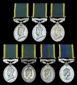 Efficiency Medal (7), G.VI.R., 1st issue, Territorial (924356 Gnr. T. G. Daniels, R.A.; T-4525176 Cpl. F. Roberts,...