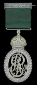 Indian Volunteer Forces Officers’ Decoration, E.VII.R., reverse inscribed, ‘Major J. M. Ewing, Madras Ry....