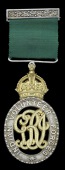 Indian Volunteer Forces Officers’ Decoration, G.V.R., reverse inscribed, ‘Capt. J. Scott, 1/G.I.P. Ry. R.,...