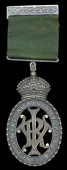 Colonial Auxiliary Forces Officers’ Decoration, V.R., unnamed, hallmarks for London 1901, complete with brooch...