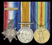 Three: Private H. Hammond, 2nd Battalion, Scottish Rifles (Cameronians)

1914 Star, with copy clasp (10248 Pte.,...