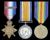 Three: Private W. H. Fryatt, 1st Battalion, Hampshire Regiment 

1914 Star, with copy clasp (7488 Pte., 1/Hamps....