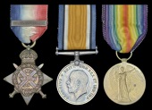 Three: Acting Serjeant F. Hall, 2nd Battalion, South Lancashire Regiment

1914 Star, with clasp (7326 Cpl., 2/S....