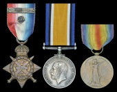Three: Serjeant S. Hudson, 2nd Battalion, Welsh Regiment

1914 Star, with copy clasp (10042 L. Cpl., 2/Welsh R.);...