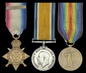 Three: Private S. Wilson, 1st Battalion, Shropshire Light Infantry

1914 Star, with copy clasp (7470 Pte.,...