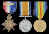 Three: Private H. T. Omer, 4th Battalion, Middlesex Regiment

1914 Star, with copy clasp (L-9796 L. Cpl., 4/Middx....
