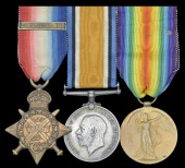 Three: Serjeant H. Hutchings, 2nd Battalion, Highland Light Infantry

1914 Star, with clasp (10545 L. Sjt.,...