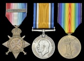 Three: Private J. McMillan, 1st Battalion, Gordon Highlanders

1914 Star, with copy clasp (720 L. Cpl., 1/Gord....