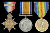 Three: Driver E. Langley, Royal Field Artillery
1914 Star, with copy ‘slip-on’ clasp (48988 Dvr., R.F.A.);...