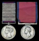 Pair: Corporal John Slater, 52nd Foot, one of the small detachment present at the battle of Talavera, wounded in the...