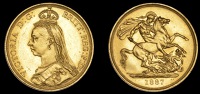 Victoria (1837-1901), Two Pounds, 1887 (S 3865). Minor bagmarks in obverse field, otherwise brilliant and...