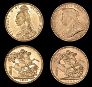 Victoria (1837-1901), Sovereigns (2), 1891, 1893 old head (S 3866C, 3874) [2]. Very fine 	£300-350
