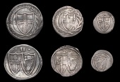 Commonwealth (1649-1660), Halfgroat, 0.96g/8h, Penny, 0.55g/3h, Halfpenny, 0.26g/3h (N 2728-30; S 3221-3) [3]....
