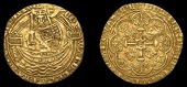 Edward III (1327-1377), Treaty period, Half-Noble, London, mm. cross potent, annulet before edward, 3.06g/11h (SCBI...