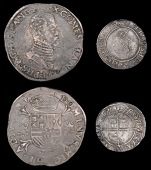 Philip II of Spain (1555-98), FLANDERS, Philip II, Daalder, 1557, Bruges, mm. lis, with English title, 33.76g/3h...