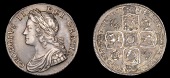 George II (1727-1760), Shilling, 1736, roses and plumes (ESC 1199; S 3700). Good very fine with dark shiny toning...