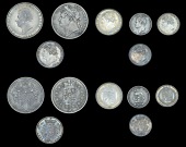 George IV (1820-1830), Halfcrowns (2), 1823 type 2, 1826, Shillings (2), 1821, 1825, type 2, Sixpences (3), 1821,...