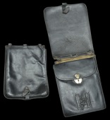 An ADC’s or Engineer Officer’s Black Leather Sabretache c. 1804 - 1820, a scarce example for the period, the...