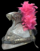 French Trooper’s Dragoon Helmet c. 1880, a steel skull with brass trim, raised brass comb this complete with...