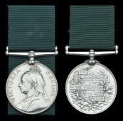 Volunteer Force Long Service (2), V.R. (1805 Cpl. G. Wood, 1st V.B. Rl. W. Kent Regt.) impressed naming; (No. 277...