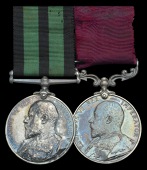 Pair: Colour-Sergeant R. G. Ballard, Royal Munster Fusiliers

Ashanti 1900, no clasp (3284 Sgt. R. S. Ballard. Rl:...