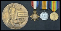 Three: Private T. Sales, Royal Marine Light Infantry, killed in action serving aboard H.M.S. Lion at the battle of...