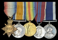 Five: Chief Shipwright 2nd Class J. W. Clemett, Royal Navy

1914-15 Star (M.6738 Shpt. 1, R.N.); British War and...